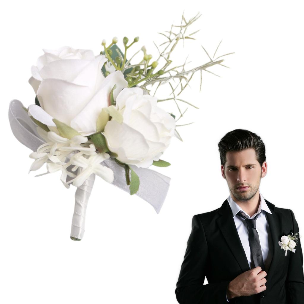 European Whites Rose Wedding Bride Bridesmaids Bridesmaids Parents Corsage, Wedding Sisters Wrist Flower