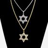 Exquisite Hip Hop Star of David Pendant Men Women Gold Color Star Inlaid Zircon Necklace Charm Trend Jewelry Birthday Gift