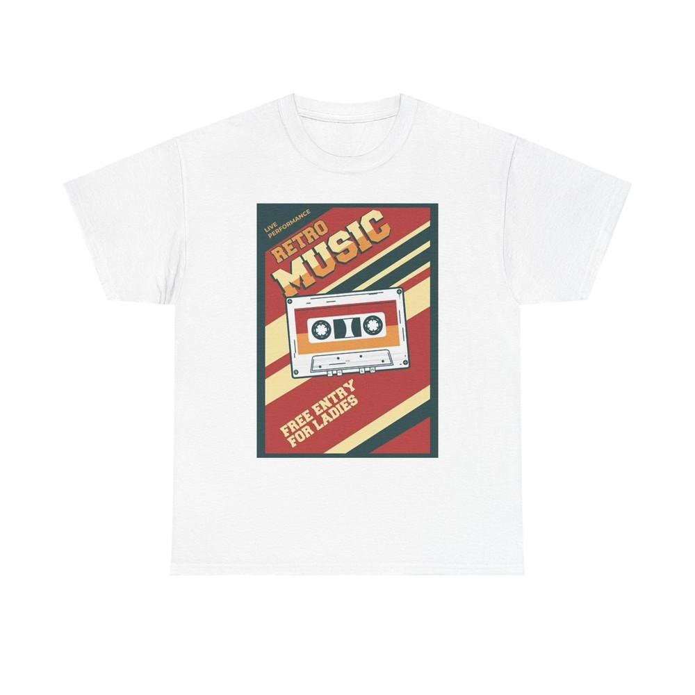 Retro Music Graphic T Shirt Vintage Poster Unisex Heavy Cotton Tee