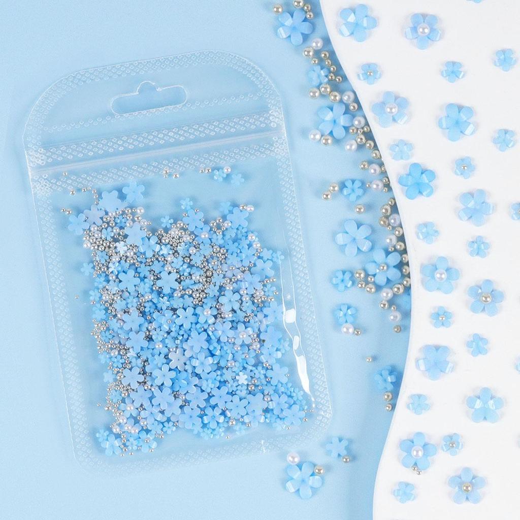 3D pryskyřičné nehtové umění květiny smíšené perlové kameny kamínky dekorace pro DIY manikúra příslušenství potřeby přívěsky díly