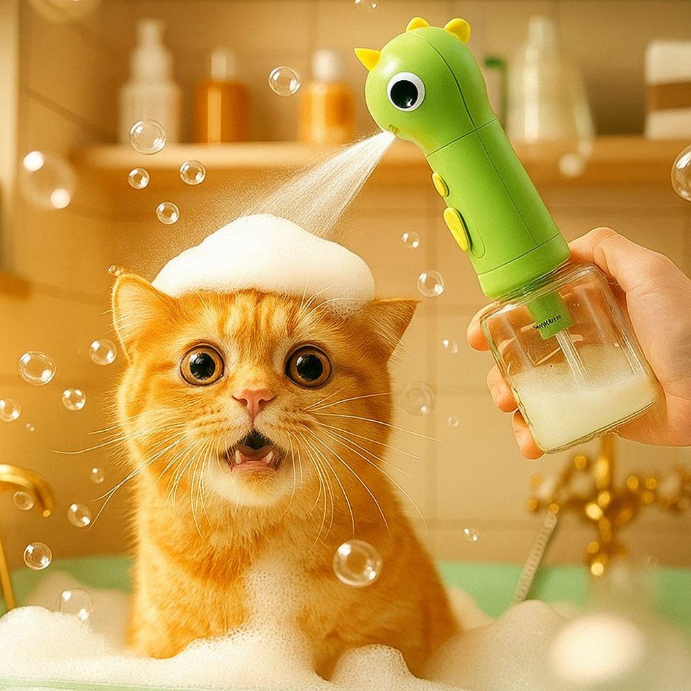 Automatic Cat Soap Foaming Dispenser Dinosaurs Shape Electric Bubble Maker  Dog Bathing