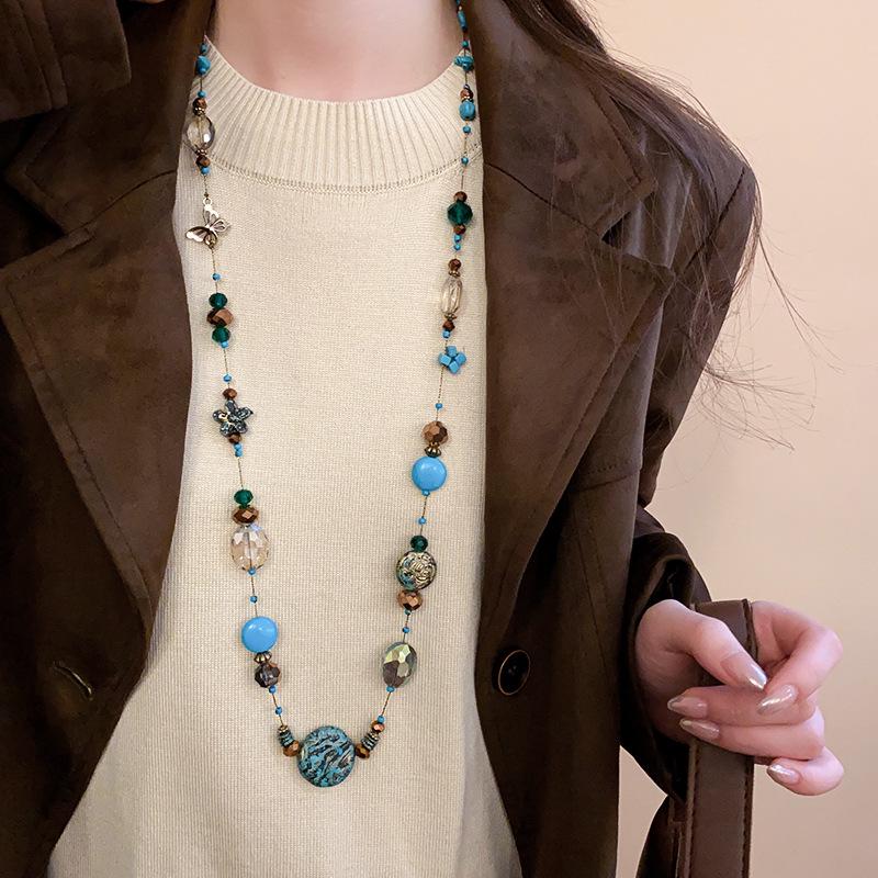Women's Ethnic Layered Beaded Necklace, Niche Design, High-End Fashion Jewelry