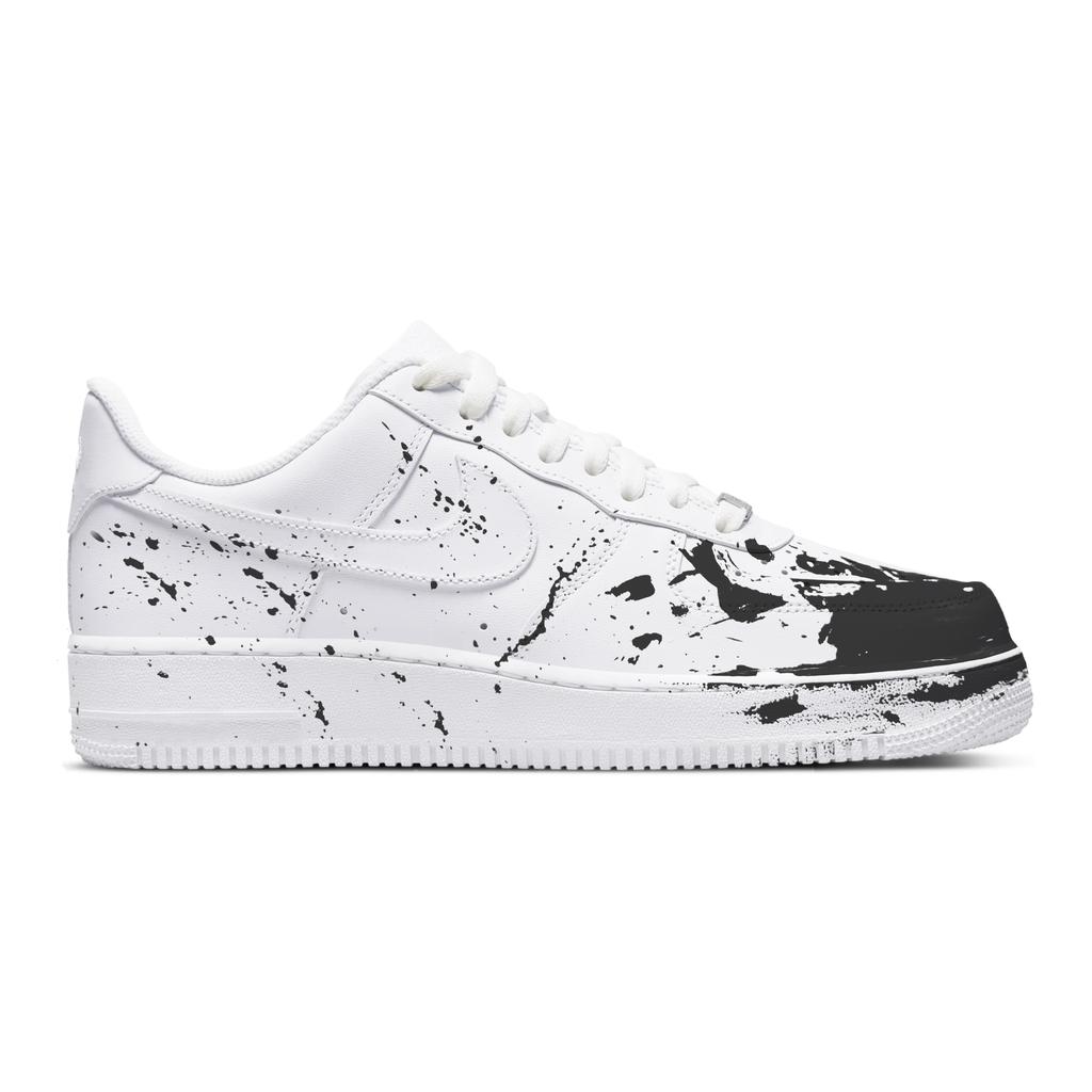 Nike Air Force 1 Slip Resistant Abrasion Resistant Low Top Skateboard Shoes Unisex Black White CW2288-111(Team587-D)