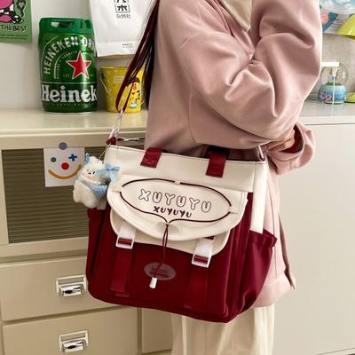 School Bag High Value College Style Messenger Bag Female Students Class Leisure Bag Large Capacity Portable Tutoring Bag Bag