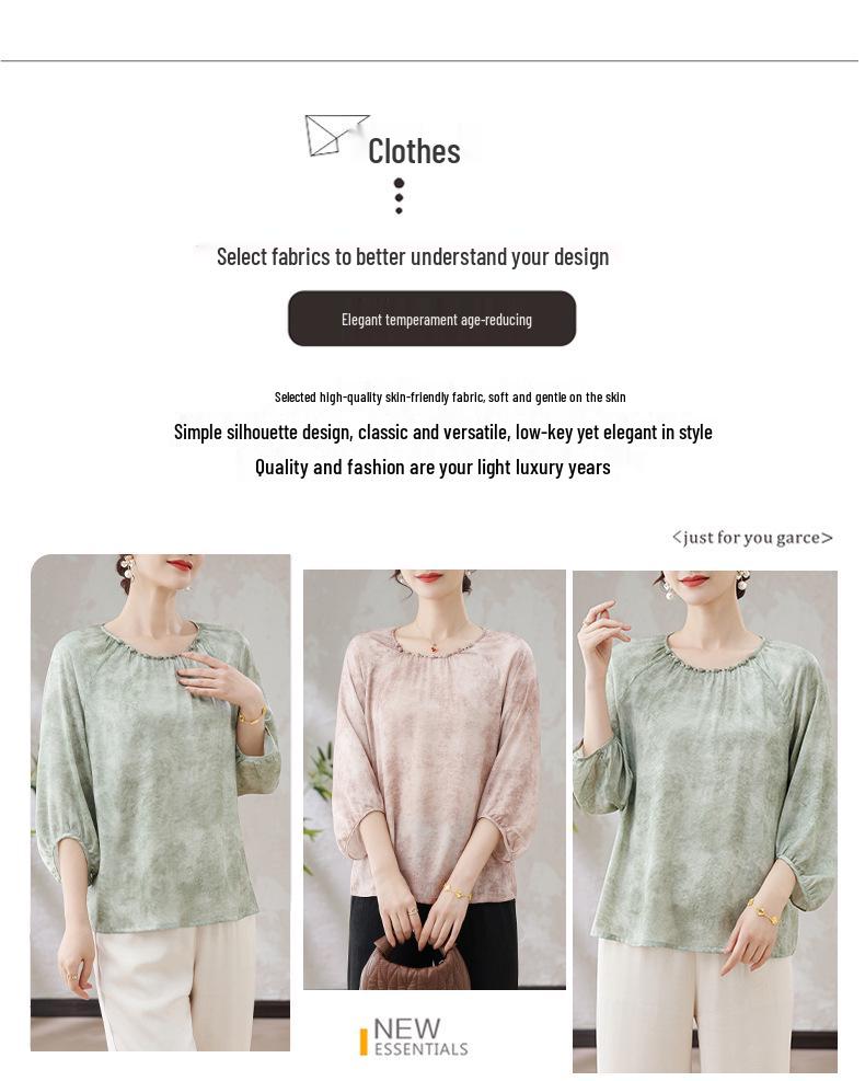 Summer Elegant Age-Defying T-Shirt & Top Two-Piece Set for Middle-Aged Women