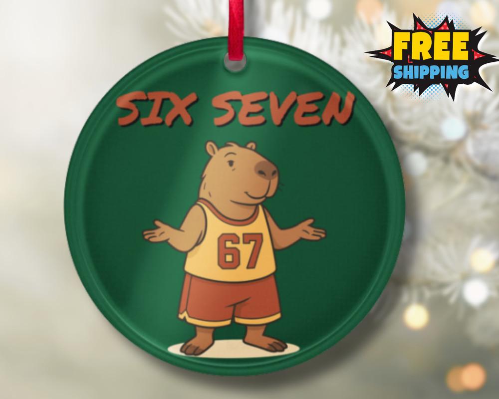

67 Funny Six Seven ORNAMENT Cute Capybara KIDS XMAS Ornament Tiktok Meme Unisex T-Shirt M