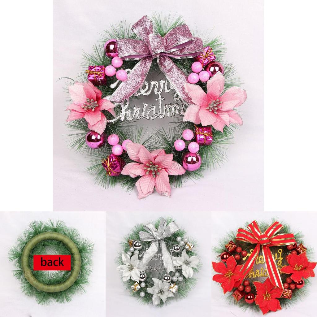 Luxurious Pvc Christmas Wreath For Front Door Elegant Xmas Party Garland Decor
