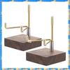 FTS 2Pcs Small Display Stand Adjustable Metal Arms And Wooden Base -Decorative Plates Display Stand Easel Holder For Crystal