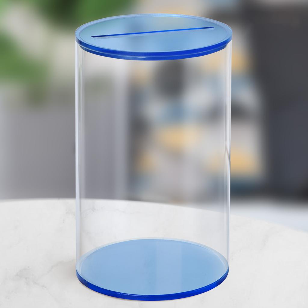 Acrylic Transparent Coin Bank For Home Decoration Shatterproof Money Saving Box With Removable Base