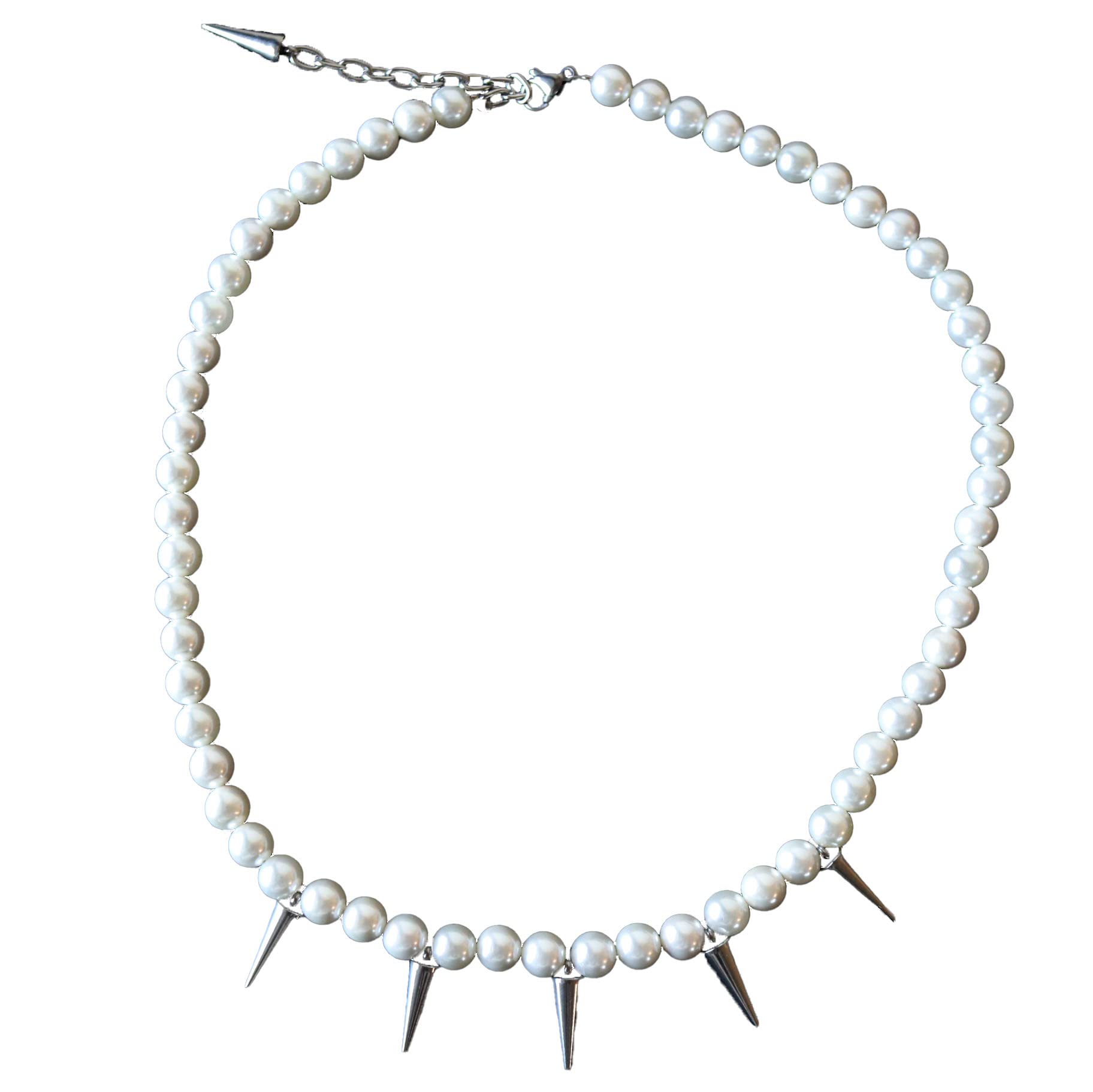 

Pearl Studded Necklace Pearl Unisex Casual Stylish Date Handsome Genderless Pearl 45cm 50cm [Sakiya] Men s Men s (50)