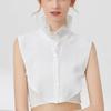 Ruffle Front Tie Solid White Fake Collar for Women Stand Detachable Collar Fake Girls Vintage Lace Ladies False Blouse Collar
