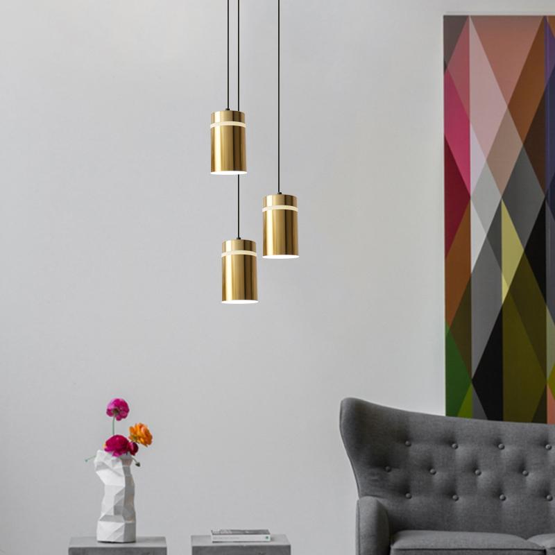 Nordic Minimalist Golden Pendant Lamp Restaurant Bar Creative Living Room Bedroom Bedside Light Led Personality Small Chandelier
