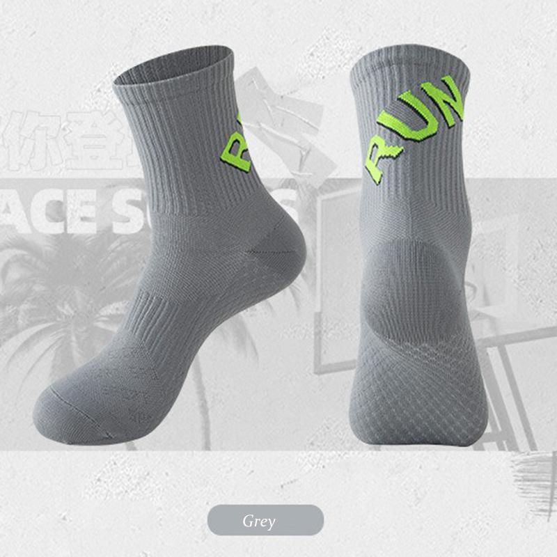 1/3/5 Pairs New Outdoor Sports Marathon All Seasons Running Crew Socks Men/Women Colorful Quick Dry Exercise Fitness Training Crew Sock