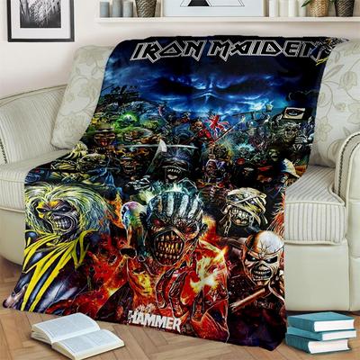 HD Iron Maiden Heavy Metal Band 3D koc, miękki koc do rzucania dla domu sypialnia kanapa z funkcją spania piknik podróżna okładka biurowa koc dziecięcy