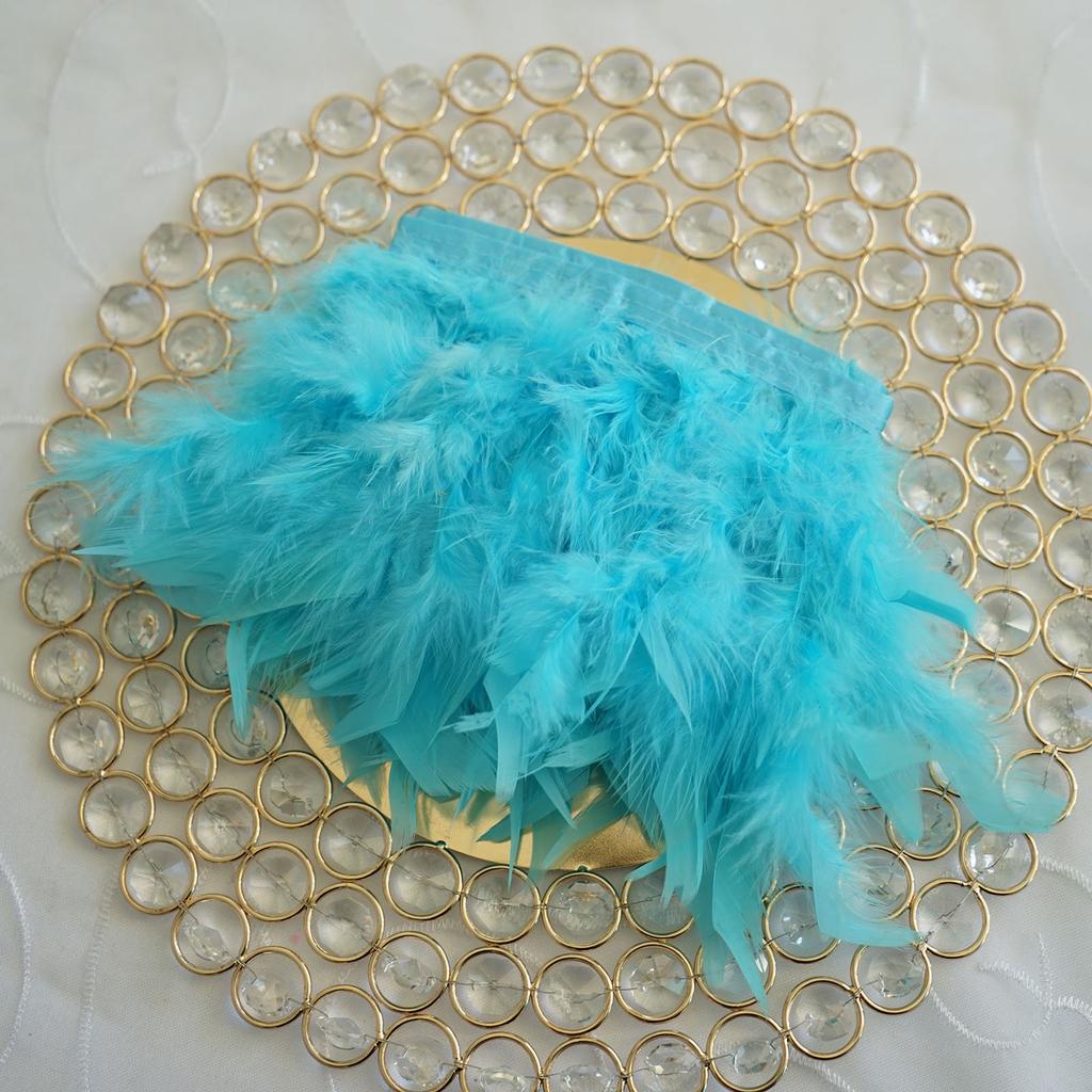 1Yard Natural Turkey Feathers Trim 10-15Cm Fluffy Feather Ribbon For Crafts Accessories Wedding Party Clothing Sewing Decoration