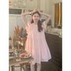 French Flying Sleeves, Sweet Temperament and Thin Women's Summer New Internet Celebrity Round Neck Age-reducing Short Dress