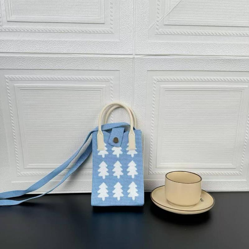 Premium Sense Ns Mobile Phone Bag New Cartoon Knitted Bag Dopamine Niche Versatile Messenger Shoulder Bag Handbag