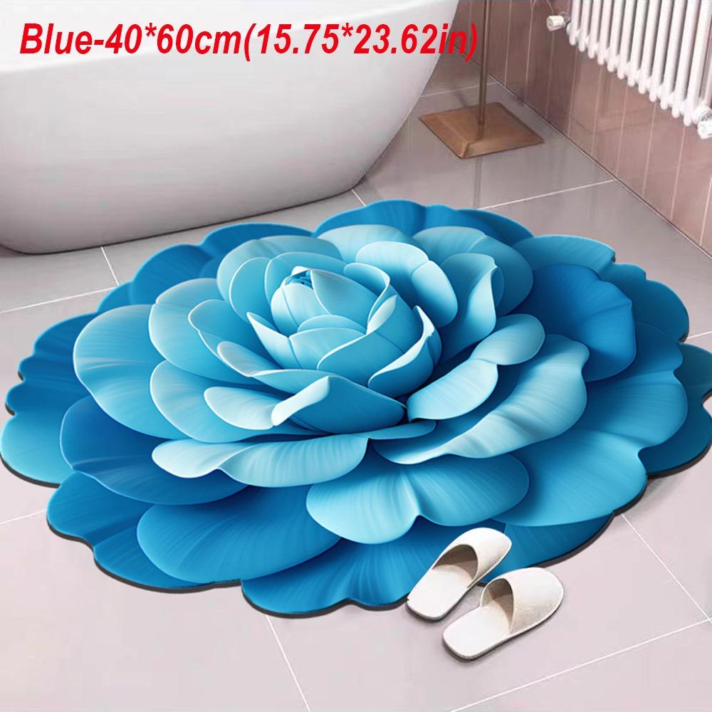 

Нескользящий цветочный ковер, специальная форма, коврик для ванной комнаты, для гостиной, чайного столика, у кровати Blue-40*60cm