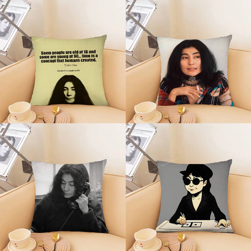 Pc Classic YYoko Ono Aesthetic Anime Pillow Case Fashion Square Pillowcase Bedroom Sofa Room Ins Decoration Leisure
