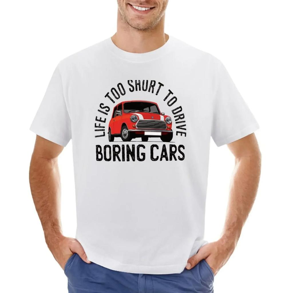 Life Is Too Short To Drive Boring Cars - Red Austin Morris Mini T-shirt for a Boy Sports Fans Mens Graphic T-shirts 42828