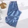 Women's High Waist Tencel Jeans - Spring/Autumn Casual Wide-Leg Ice Silk Pants