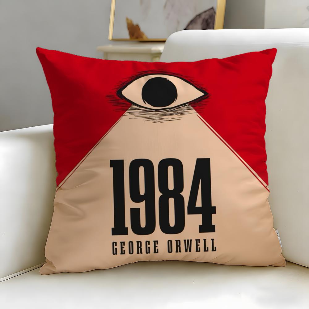 Klassischer Roman Neunzehnhundertvierundachtzig Kissenbezug Weich Leicht zu Waschen Kissenhülle Vielseitig für Sofa Bett Reise und Büro