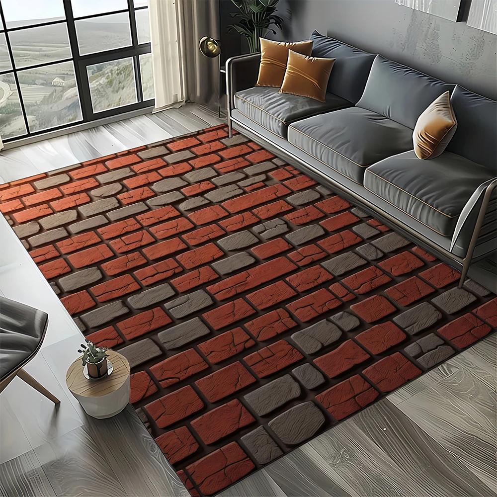 27 Style New Brick Stone Building Wall Originality Rug Carpet for Living Room Bedroom Home Decor,kids Non-slip for Sofa Doormat