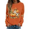 Women's Casual Long Sleeve Halloween Print Neck Top