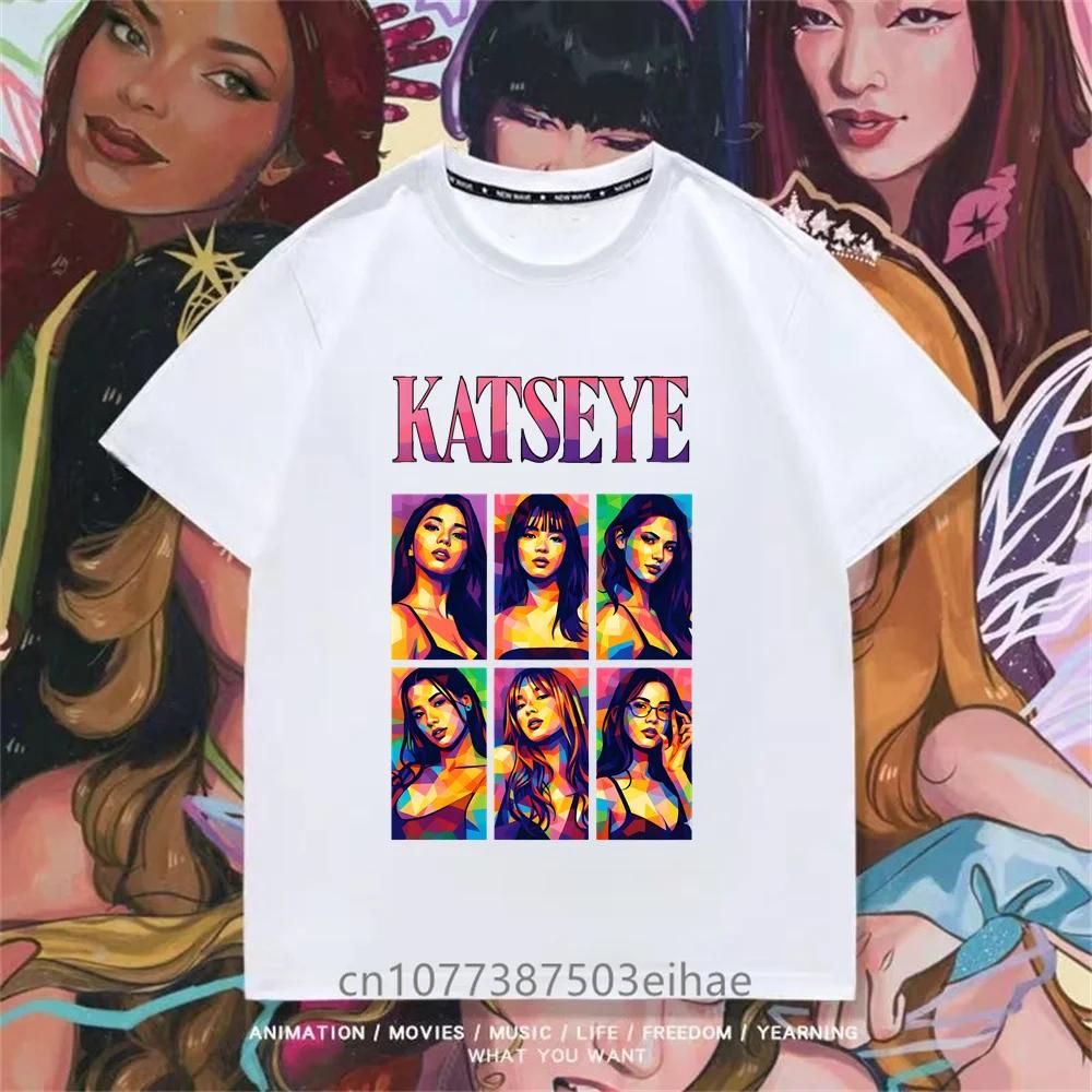 Summer Essential KATSEYE Print T Shirt Youth Girls Short Sleeve Casual Top Stylish Streetwear Daily Travel Casual Kid Apparel