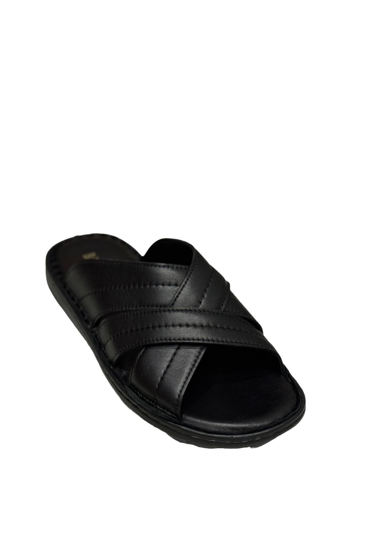 

241293 Мужские кожаные ортопедические тапочки