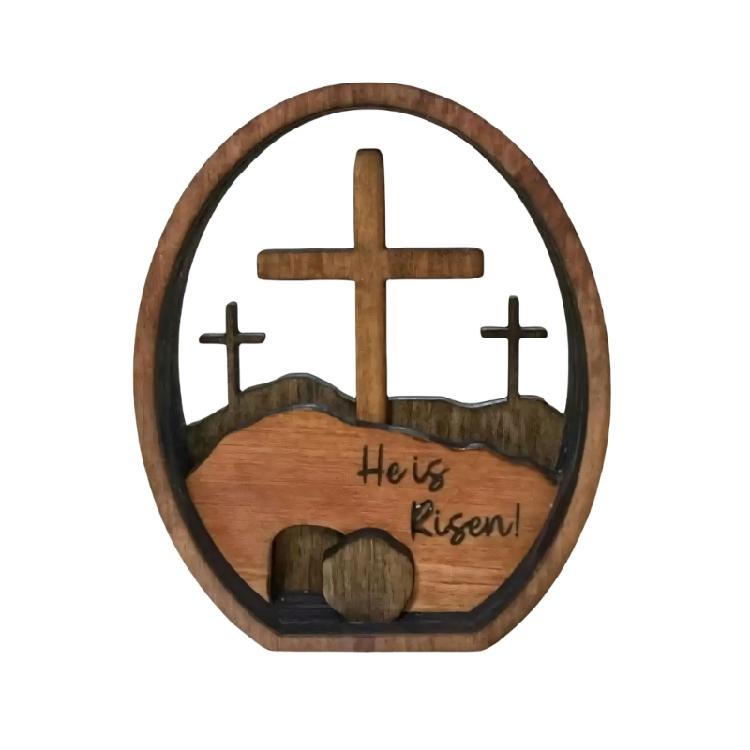 

Easters Decorations Christian Resurrection Scene Table Decors Jesuses Resurrected Tomb Easters Eggs Statue Ornament 1