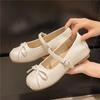 French Fairy Style Bow Shallow Mouth Single Shoes Female 2025 Spring and Summer New Korean Version Soft-soled Ballet Small Single Shoes Female