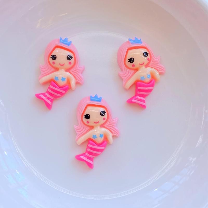 20Pcs New Mini Cute Mermaid Series Flat Back Resin Cabochons Scrapbooking DIY Jewelry Craft Decoration Accessorie