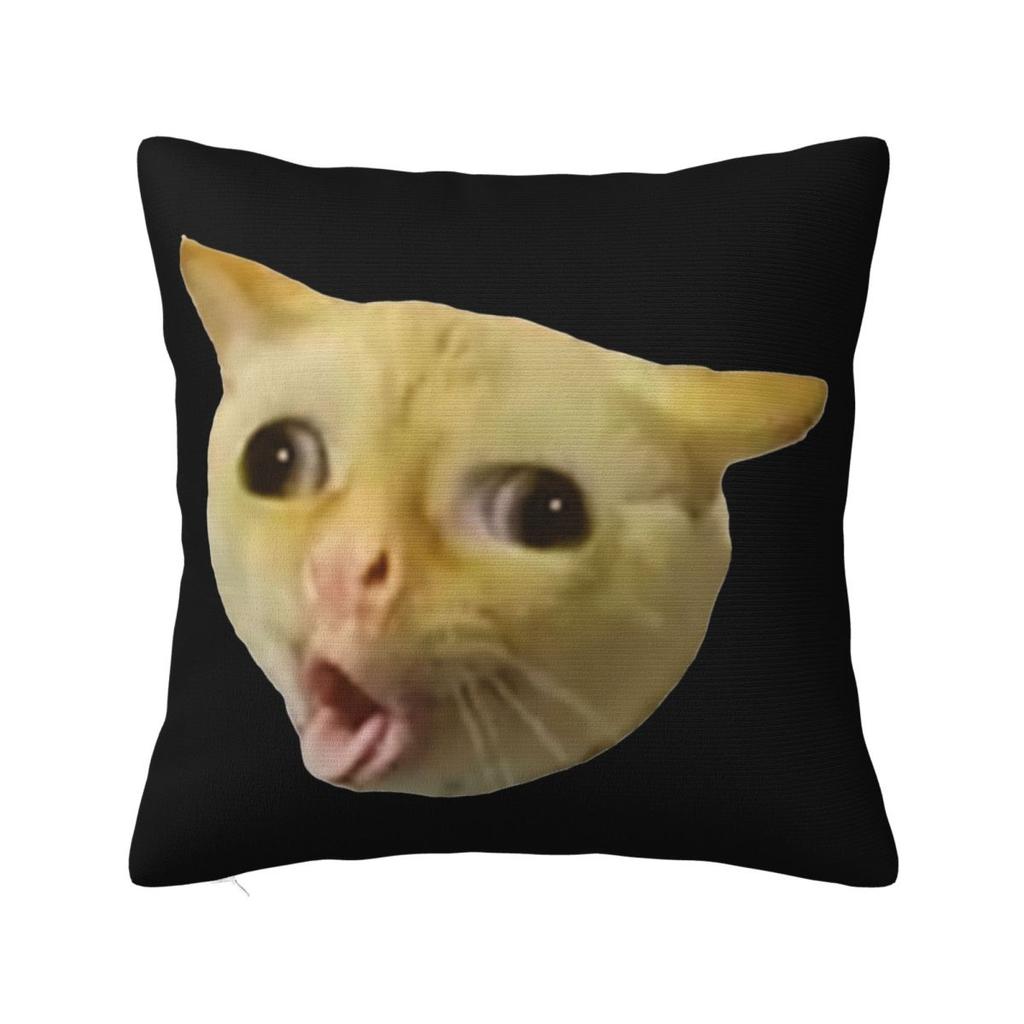 Cat Coughing Meme Pillowcase Doublesided Printing Polyester Cushion Cover Decorative Pillow Case Cover Home Zippered Xcm