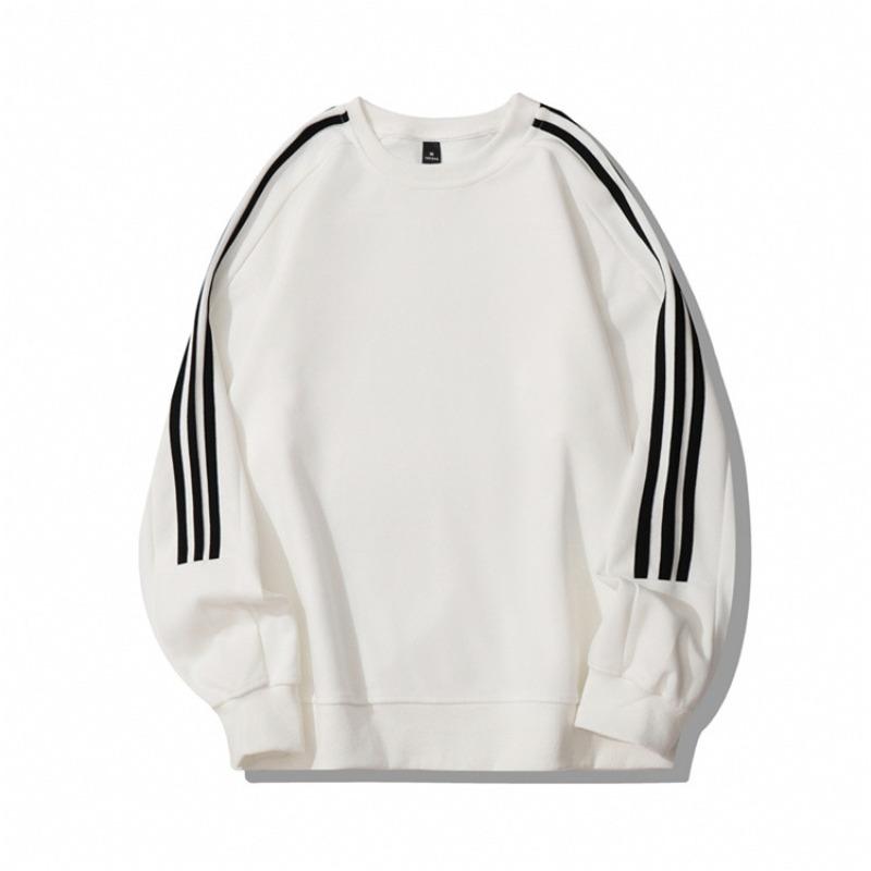 

Женский осенне-зимний свитшот винтажный топ в полоску с круглым вырезом и длинными рукавами 3XL белый