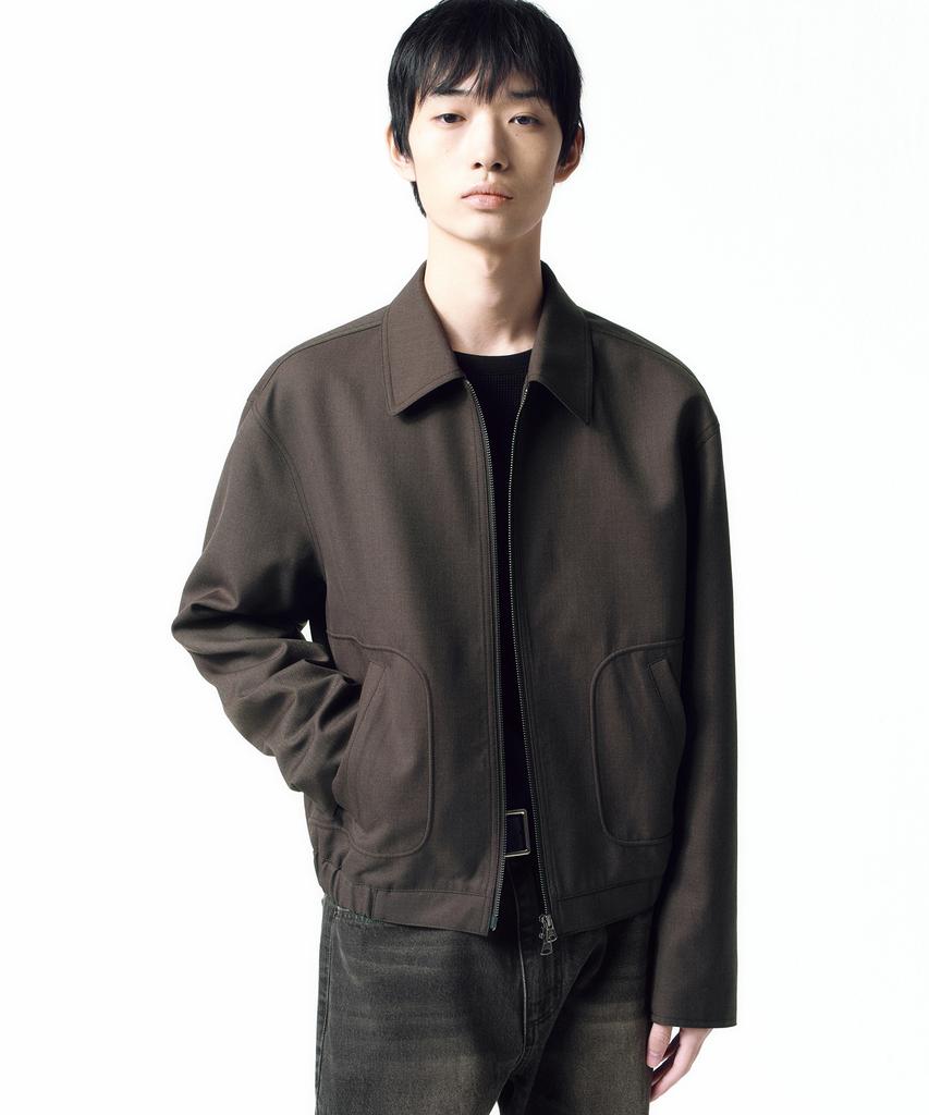 Insilence Wool Drizzler Blouson Melange Brown