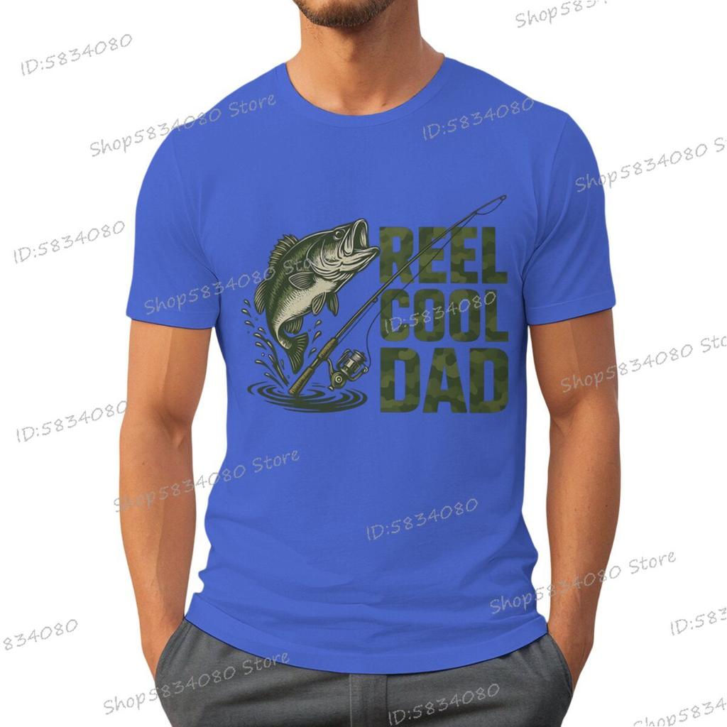 Reel Cool Dad Graphic T Shirts For Unisex Trendy Dad Design Summer Clothes Fishing Life Funny Shirts Unisex Fishing Lovers Tiedye Top