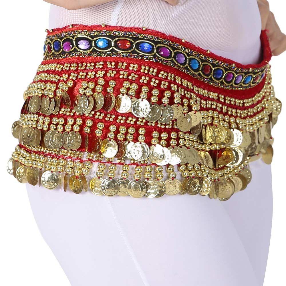 

Набедренный шарф со стразами и блестками, танцовщица, юбка, блестящая цепочка на талии для женщин красный