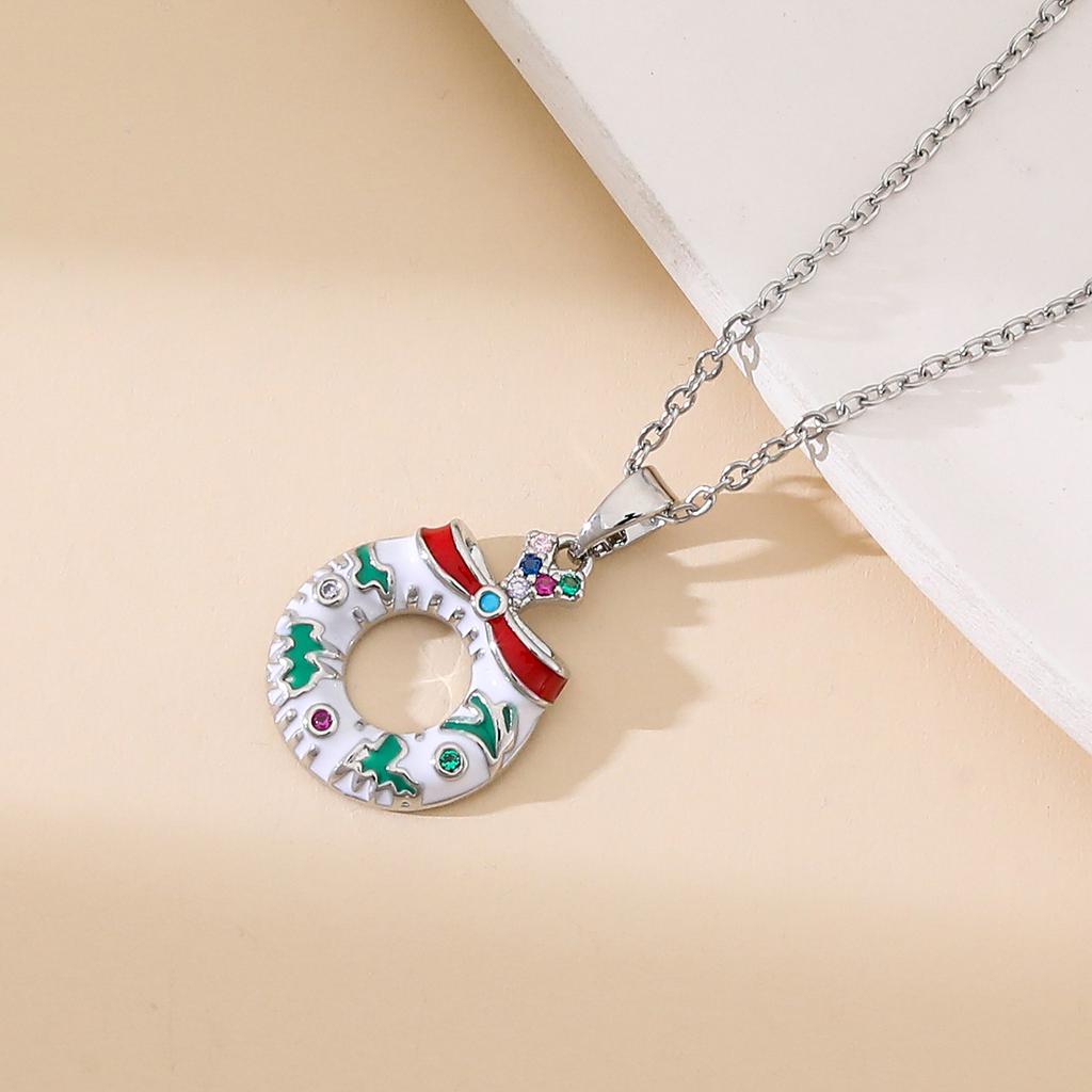 European Hot Sale Christmas Series Pendant Necklaces Light Luxury Gift TungstenCross Chain Necklaces