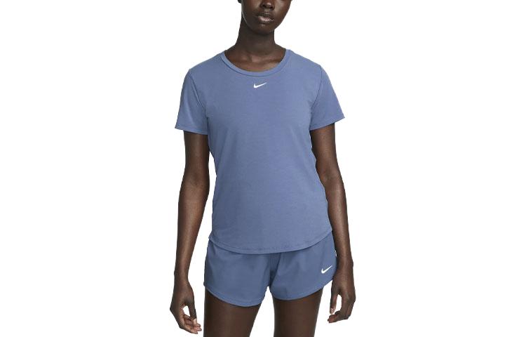 

Nike T Shirts Women s Diffused Blue Crew Neck Moderate Straight Fit DD0618-491 M