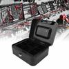Small Locking Cash Box Portable Double Layers Safe Metal Money Box for Home and  