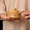 Hand Painted Flower and Bird Gold Vermilion Mud Purple Sand Teapot Yixing Tea Brewer Kung Fu Tea Set Xishi Concubine Antique Segment Mud Pot