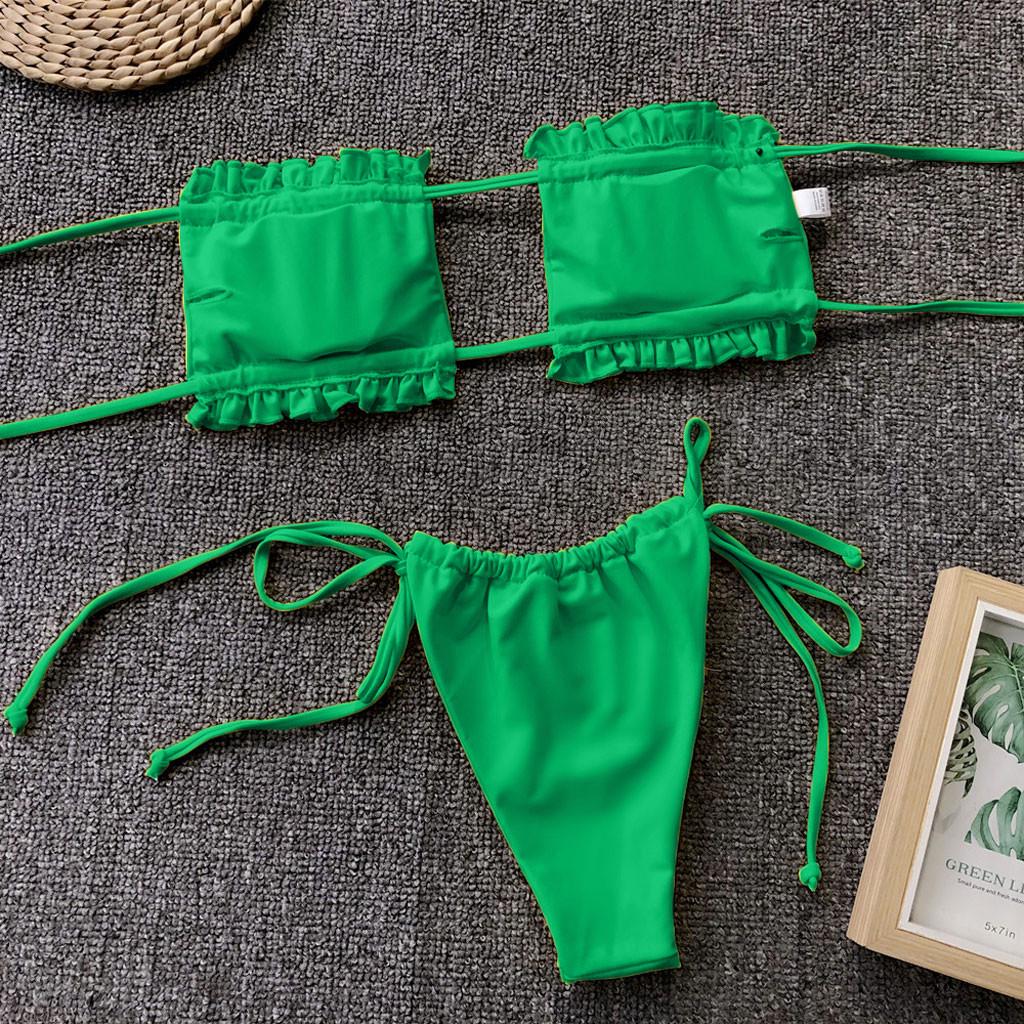 Sexy Womens Swimsuit Push-Up Sutiã Acolchoado Listrado Impressão Banho Swimwear Macacão