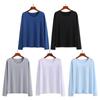 Fall Spring Men Top Seamless Solid Color O Neck Long Sleeves High Stretchy Quick-drying Daily Wear Casual Bottoming T-shirt
