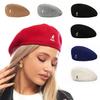 Japanese Wool Kangaroo Cap Versatile Knitted Bud Hat Ins Wind Mesh Forward Hat Fashion Beret Women