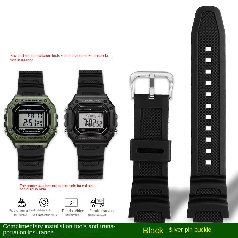 Colorful Silicone Watch Strap for Casio W-218H MRW-210H Ae-1200 /1100 / F-108 /sgw300 /400 /w-800h Replacement Male Rubber Strap