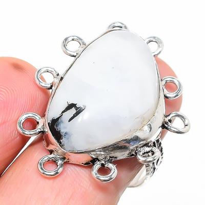 Natural Rainbow Moonstone Gemstone 925 Sterling Silver Gift Ring Size 8 U8K46