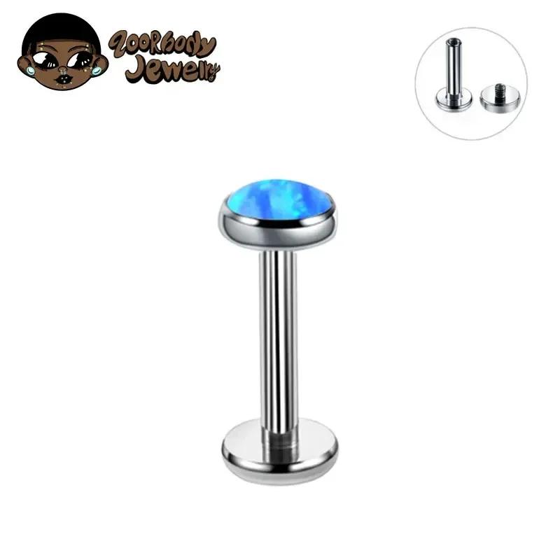 G23 Titanium Opal Piercing 16G Internal Thread 3/4/5mm Labret Industrial Ear Tragus Piercing Nose Lip Implant Grade Body Jewelry