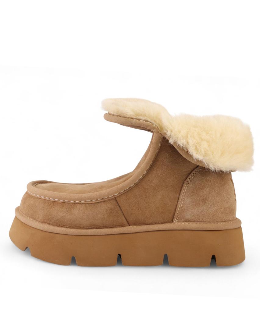 Yase 6Cm Piping Natural Wool Boots Chestnut