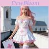 Japanese Anime Nurse Cosplay Costume With Pleated Dress For Women